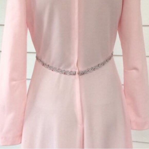 70s Mod Formal Space Age Long Pink Vintage XS S - Picture 5 of 6